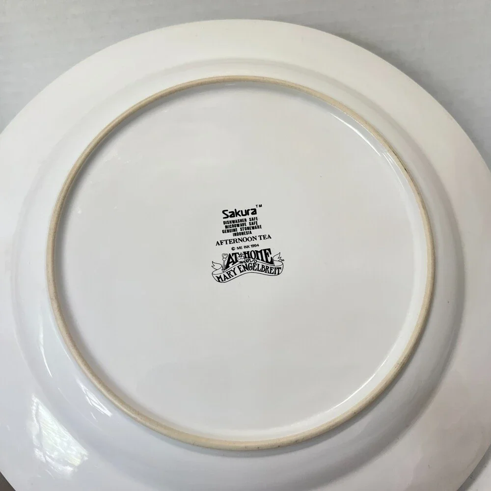 VTG Mary Engelbreit Sakura 1994 Afternoon Tea Charger Chop Plate 12 3/8